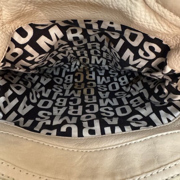 Marc by Marc Jacobs Classic Q Slouchy Satchel Shoulder Tote – Beige Pebbled Leat - Picture 5 of 16